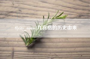 亳州九宫格的历史由来