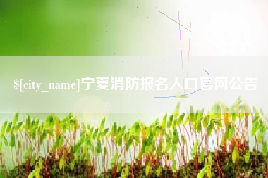 亳州宁夏消防报名入口官网公告