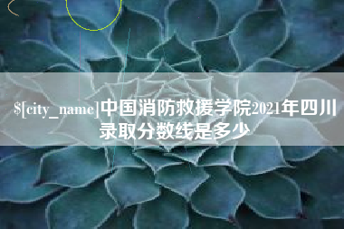 亳州中国消防救援学院2021年四川录取分数线是多少