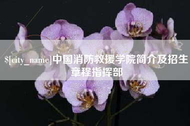 亳州中国消防救援学院简介及招生章程指挥部