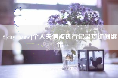 亳州个人失信被执行记录查询阚继伟