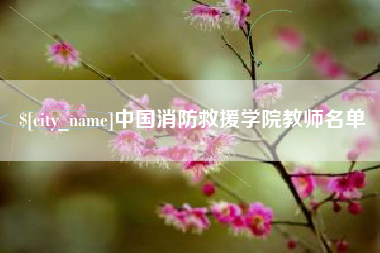 亳州中国消防救援学院教师名单