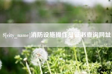 亳州消防设施操作员证书查询网址