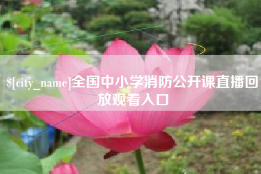 亳州全国中小学消防公开课直播回放观看入口