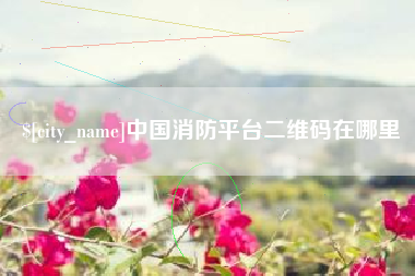 亳州中国消防平台二维码在哪里