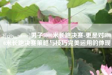 亳州男子5000米长跑决赛-更是对5000米长跑决赛策略与技巧完美运用的体现