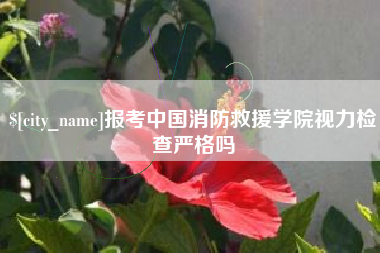 亳州报考中国消防救援学院视力检查严格吗
