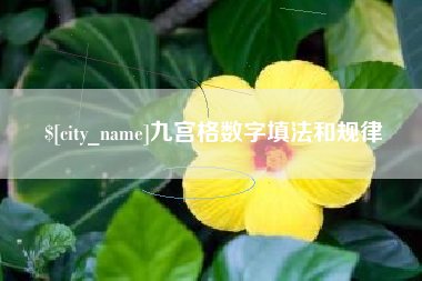 亳州九宫格数字填法和规律