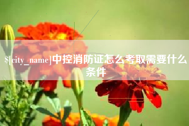 亳州中控消防证怎么考取需要什么条件