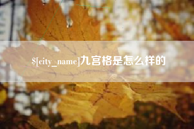 亳州九宫格是怎么样的